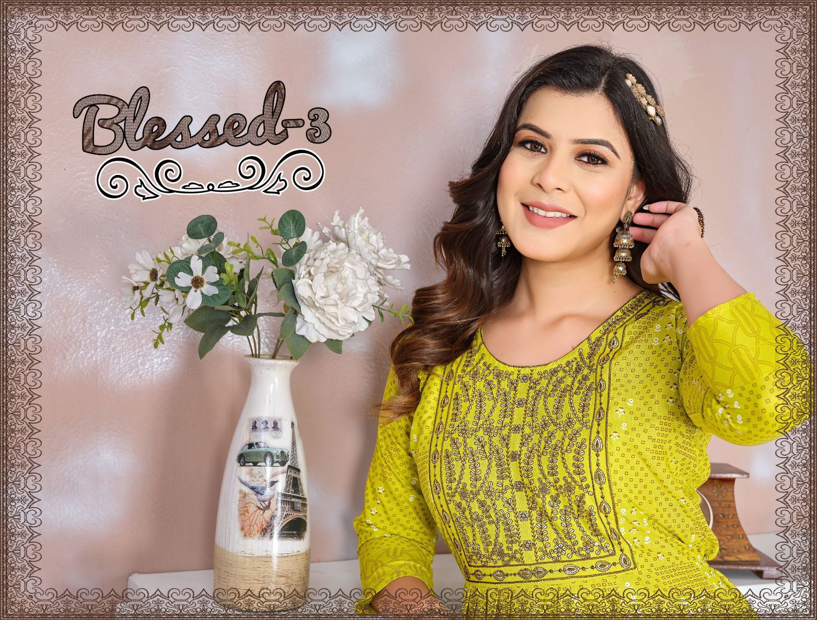 Golden Blessed 3 Printed Long Anarkali Kurtis Catalog
